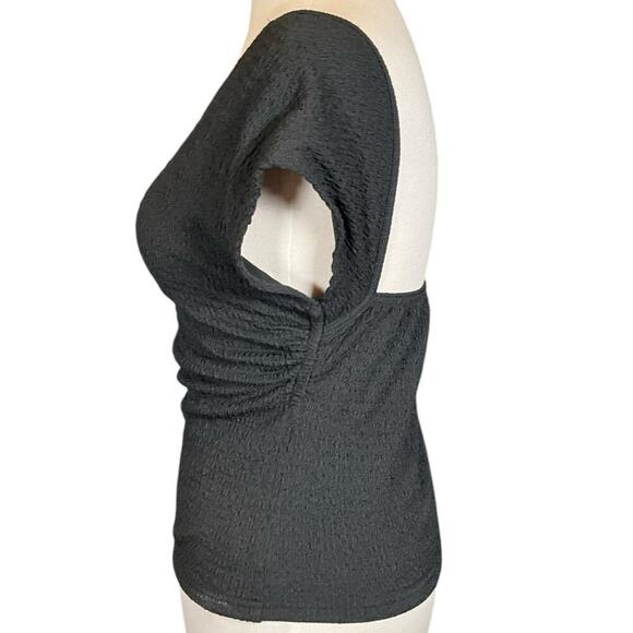 ASTR The Label Size Small Black Fitted Square Low Back Rushed Sides NWT - Picture 3 of 10